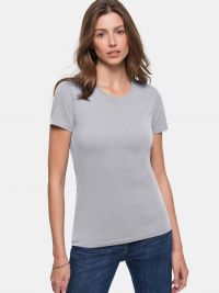 Rundhals Damen T-Shirt Dunkelgrau